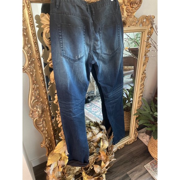 YRN Mens Black to Blue Denim sz 32 - Picture 4 of 8